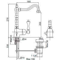 Смеситель для раковины Cezares Margot Хром арт-MARGOT-LSM2-01-N — фото 2, Смесители для раковины