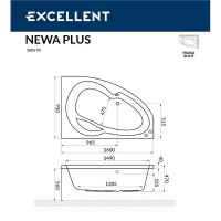 Акриловая ванна Excellent Newa 160x95 R WAEX.NEP16.LINE.GL с гидромассажем — фото 7, Ванны