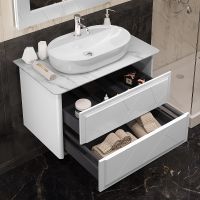 Тумба под раковину Opadiris Луиджи 90 00-00005939 подвесная Белая матовая — фото 9, Мебель для ванной