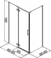Душевой уголок Aquanet Logic C900 AE32-S-90х90U-CT 243624 профиль Хром стекло прозрачное — фото 3, Квадратные душевые уголки