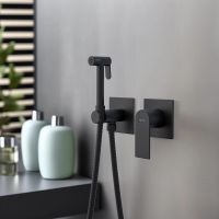 Гигиенический душ со смесителем Aquatek Лира Черный матовый арт-AQ1420MB — фото 3, Гигиенические души