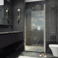 Душевая дверь Maybah Glass MGD-802-5 600x1980 на монопетле Хром матовый стекло сатиновое — фото 1, Душевые двери в нишу