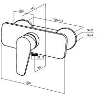 Товар: Смеситель для душа AM.PM Excite F5220000 Хром - фото 2 Смеситель для душа AM.PM Excite F5220000 Хром — фото 2, Смеситель для душа