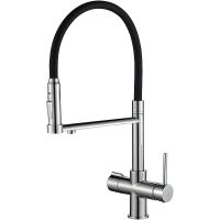 Смеситель для кухни ZorG Steel Hammer SH 2003 CR Хром Черный — фото 1, Смесители