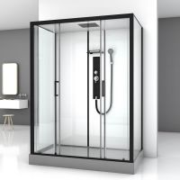 Душевая кабина Black&White Galaxy 8010000 с гидромассажем профиль Черный задняя стенка Белая — фото 2, Душевые кабины