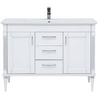 Тумба с раковиной Aquanet Селена 120 233696 Белая Патина серебро — фото 1, Тумбы с раковиной