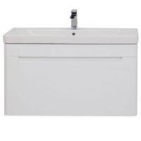 Тумба с раковиной Aquanet София 105 212588 подвесная Белый глянец — фото 2, Тумбы с раковиной