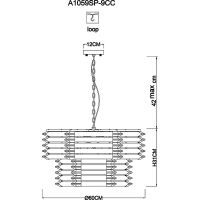 Товар: Люстра Artelamp Caravaggio A1059SP-9CC Прозрачная Хром - фото 6 Люстра Artelamp Caravaggio A1059SP-9CC Прозрачная Хром — фото 6, Люстры