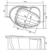 Акриловая ванна Marka One Ergonomika 158-175x110 R 01эрг17511п без гидромассажа — фото 9, Акриловые ванны