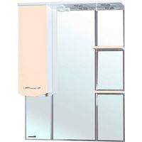 Зеркало со шкафом Bellezza Мари 75 L 4612912002223 с подсветкой Бежевое — фото 1, Зеркальные шкафы в ванную