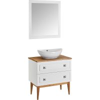 Товар: Зеркало ASB-Woodline Каталина 80 White 12082 с подсветкой Белое - фото 4 Зеркало ASB-Woodline Каталина 80 White 12082 с подсветкой Белое — фото 4, Мебель для ванной