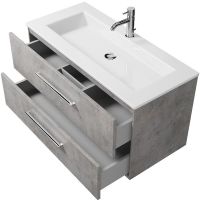 Тумба под раковину Creto Ares 100 10-1105B подвесная Серый Бетон — фото 3, Тумбы под раковину