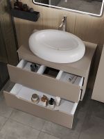 Тумба с раковиной Orange Line 80 Li-80TuLMDF+B08-640W подвесная Латте матовый — фото 4, Тумбы с раковиной