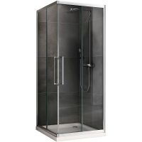 Душевой уголок Abber Schwarzer Diamant 80x80 AG02080H профиль Хром стекло прозрачное — фото 2, Квадратные душевые уголки