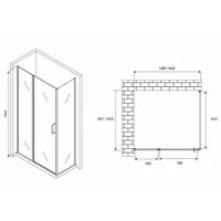 Душевой уголок Abber Sonnenstrand 140х100 AG04140S-S100 профиль Хром стекло прозрачное — фото 4, Душевые уголки