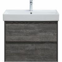 Тумба с раковиной Aquanet Nova Lite 75 305239 подвесная Дуб серый — фото 2, Тумбы с раковиной