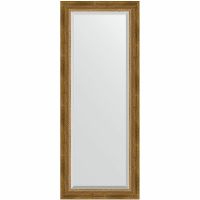 Зеркало Evoform Exclusive 133х53 BY 3510 с фацетом в багетной раме - Состаренная бронза с плетением 70 мм — фото 1, Мебель для ванной