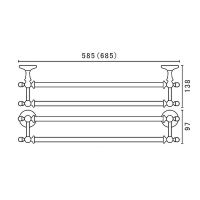 Полотенцедержатель Art&Max Antic Crystal AM-2648SJ-Br двойной Бронза — фото 2, Полотенцедержатели
