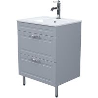 Тумба с раковиной Iddis Oxford 60 OXF60L0I95K Светло-серая — фото 2, Тумбы с раковиной
