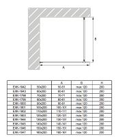 Душевая перегородка New Trendy Avexa Black 110 EXK-2052 профиль Черный стекло прозрачное — фото 6, Душевые перегородки