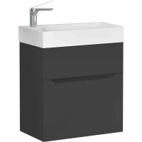 Тумба под раковину Jorno Folk 55 Folk.01.55/P/A/JR подвесная Антрацит — фото 1, Тумбы под раковину