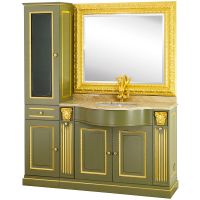 Товар: Шкаф пенал Migliore Ravenna 44 L 27072 Оливковый Золото - фото 2 Шкаф пенал Migliore Ravenna 44 L 27072 Оливковый Золото — фото 2, Мебель для ванной