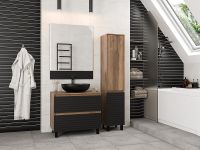 Товар: Тумба под раковину Brevita Dakota 80 DAK-07080-19/02-2Я Черный кварц Дуб Галифакс олово - фото 6 Тумба под раковину Brevita Dakota 80 DAK-07080-19/02-2Я Черный кварц Дуб Галифакс олово — фото 6, Мебель для ванной