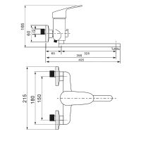 Смеситель для ванны WesnaArt Ocean OCE12-320 универсальный Хром — фото 3, Смеситель для ванны