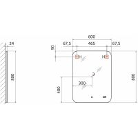 Товар: Зеркало Raval Ego 60 Ego.02.60/W/RL с подсветкой с бесконтактным выключателем и часами - фото 5 Зеркало Raval Ego 60 Ego.02.60/W/RL с подсветкой с бесконтактным выключателем и часами — фото 5, Зеркала в ванную комнату