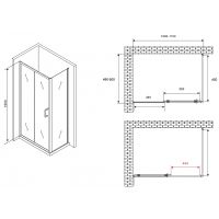 Товар: Душевой уголок Abber Schwarzer Diamant 110x50 AG301105-S505 профиль Хром стекло прозрачное - фото 4 Душевой уголок Abber Schwarzer Diamant 110x50 AG301105-S505 профиль Хром стекло прозрачное — фото 4, Прямоугольные душевые уголки