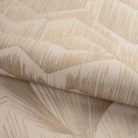 Обои Fipar Platino R 23714 Винил на флизелине (1,06*10,05) Коричневый/Золото, Геометрия — фото 2, Обои для стен