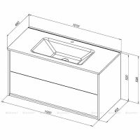 Тумба под раковину Aquanet Lino 100 Flat 287545 подвесная Дуб веллингтон — фото 7, Тумбы под раковину