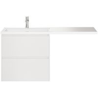 Тумба с раковиной Creto Cafor 130 L 19-W130L подвесная Белый глянец — фото 3, Мебель для ванной