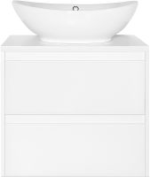 Тумба под раковину Style Line Монако 60 Люкс Plus ЛС-00000632 подвесная Осина белая Белый Лакобель — фото 2, Мебель для ванной