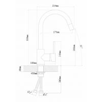 Смеситель для кухни Florentina Альфа 313.02H.1113.900 Нержавеющая сталь — фото 2, Смесители для кухни