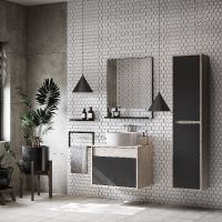 Тумба под раковину Aquaton Лофт Урбан 65 1A254001LQX60 подвесная Cерый графит Дуб орегон — фото 13, Мебель для ванной