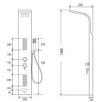 Душевая панель Ceruttispa Celia S CT10403 с гидромассажем Хром — фото 4, Душевые панели