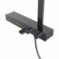 Душевая система Vincea Inspire VSFS-3I13TGM с термостатом Вороненая сталь — фото 4, Душевые стойки