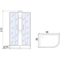 Душевая кабина River Nara 90x80 МТ R 10000008791 с поддоном — фото 16, Душевые кабины