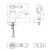 Смеситель для раковины Migliore Bomond 26887 с гигиеническим душем Золото — фото 2, Смесители
