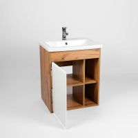 Тумба под раковину VIANT Бостон 60 VBOS60CO-T1STP подвесная Белая Дуб Вотан — фото 4, Тумбы под раковину