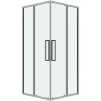 Душевой уголок Grossman Cosmo 90х90 300.K33.02.9090.10.00 профиль Хром стекло прозрачное — фото 1, Душевые уголки