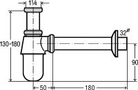Сифон для раковины Viega 100674 Хром — фото 2, Сифоны для раковины