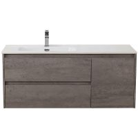 Тумба под раковину BelBagno Kraft 120 L KRAFT-1200-2C-1A-SO-CG-L подвесная Cemento Grigio — фото 1, Тумбы под раковину