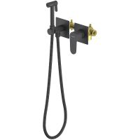 Гигиенический душ со смесителем Aquatek Оберон AQ1220MB Черный матовый — фото 1, Душевое оборудование. Душевая программа