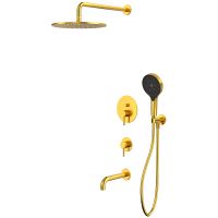 Душевая система Whitecross Y brushed gold YSET07TOPGLB Брашированное золото — фото 1, Душевое оборудование. Душевая программа