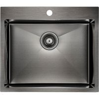 Кухонная мойка Paulmark Kroner 59 PM215951-GM Вороненая сталь — фото 1, Кухонные мойки