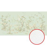 Фреска Ortograf Flora 31210 Фактура бархат FX Флизелин (5,3*2,7) Зеленый/Бежевый, Цветы/Птицы — фото 1, Фрески