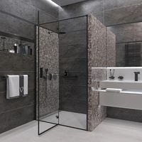 Душевая дверь Veconi Vianno VN-73B 100 VN73B-100-01-C4 профиль Черный матовый стекло прозрачное — фото 3, Душевые двери в нишу