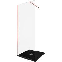 Душевая перегородка Allen Brau Infinity 1 80 3.21005.60 профиль Медь браш стекло прозрачное — фото 1, Душевые перегородки